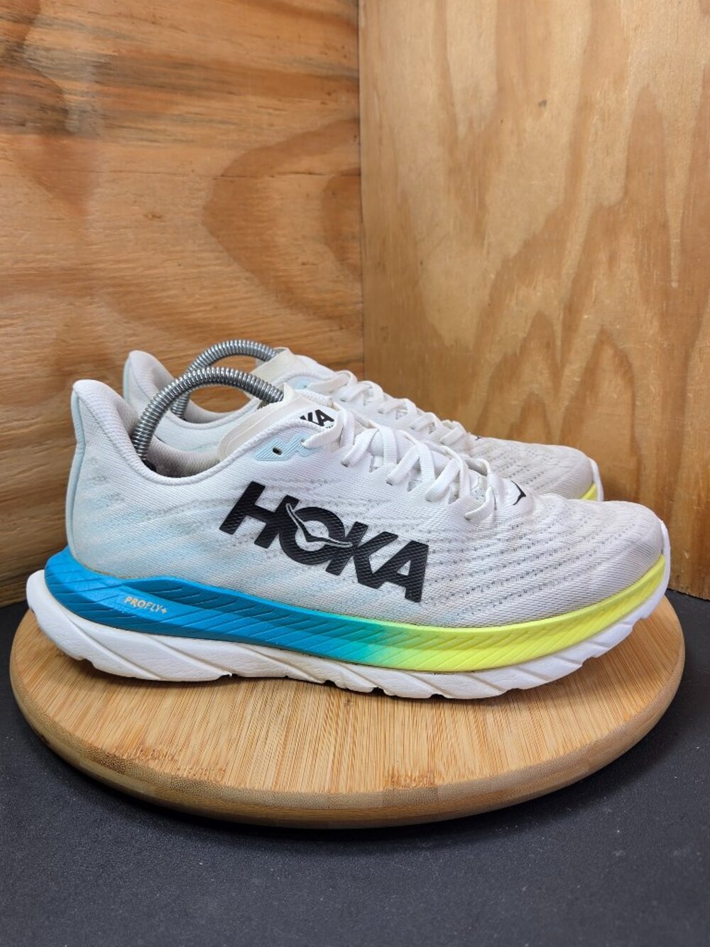 Hoka Mach 5 Womens White Running Shoes Sneakers Size 10 B